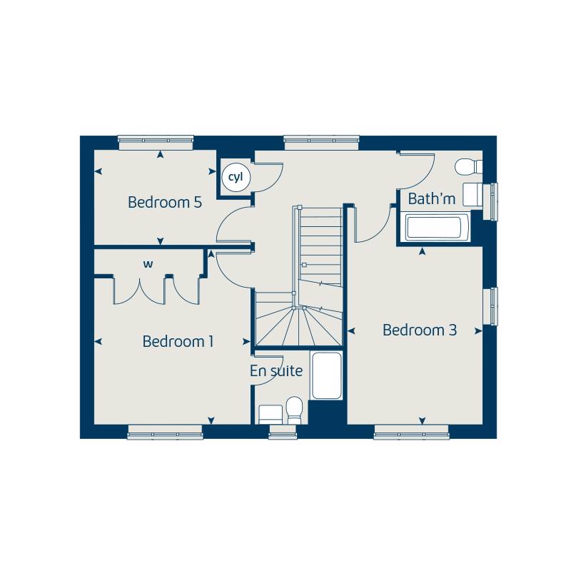 First floor floorplan of The Yew at Collingtree Park